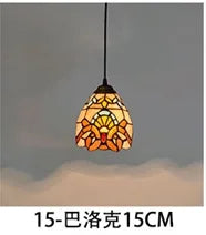 lustre en verre style tiffany rétro pour intérieur méditerranéen - vue 16 sur 30