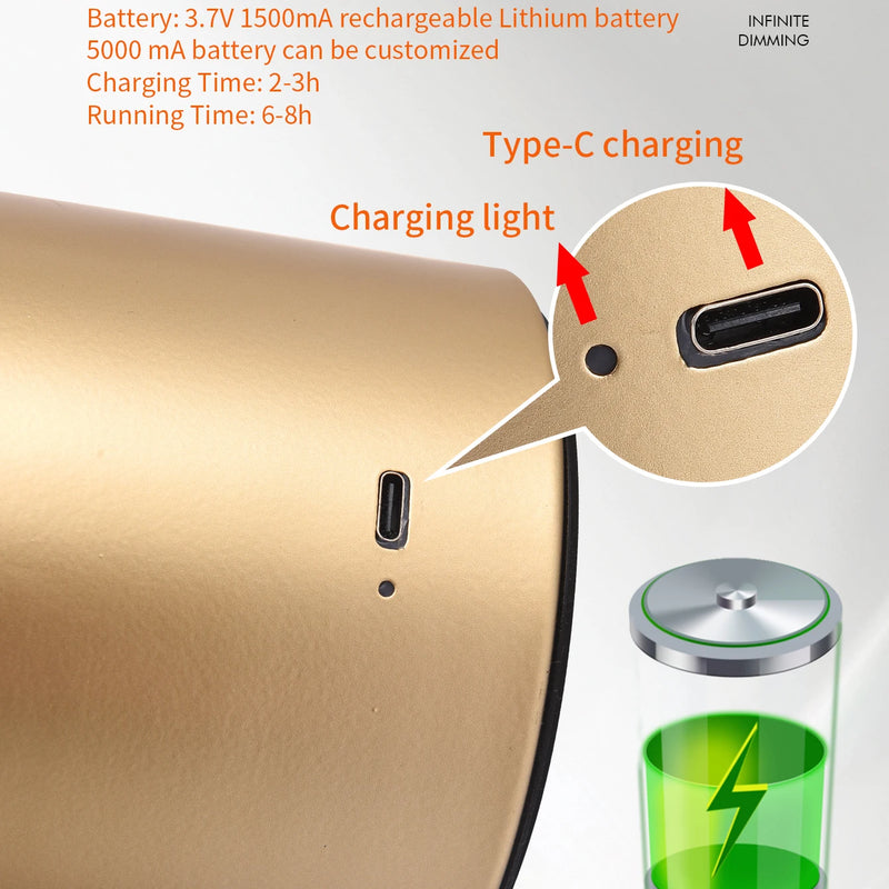Lampe de table Portable lampe champignon led rechargeable interrupteur tactile veilleuse salle à manger chambre lampe de chevet