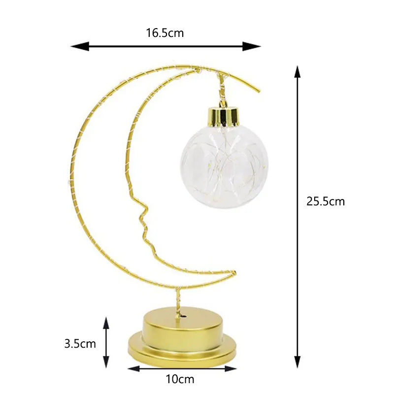 Lampe LED fer lune étoiles enfants - vue 7 sur 9