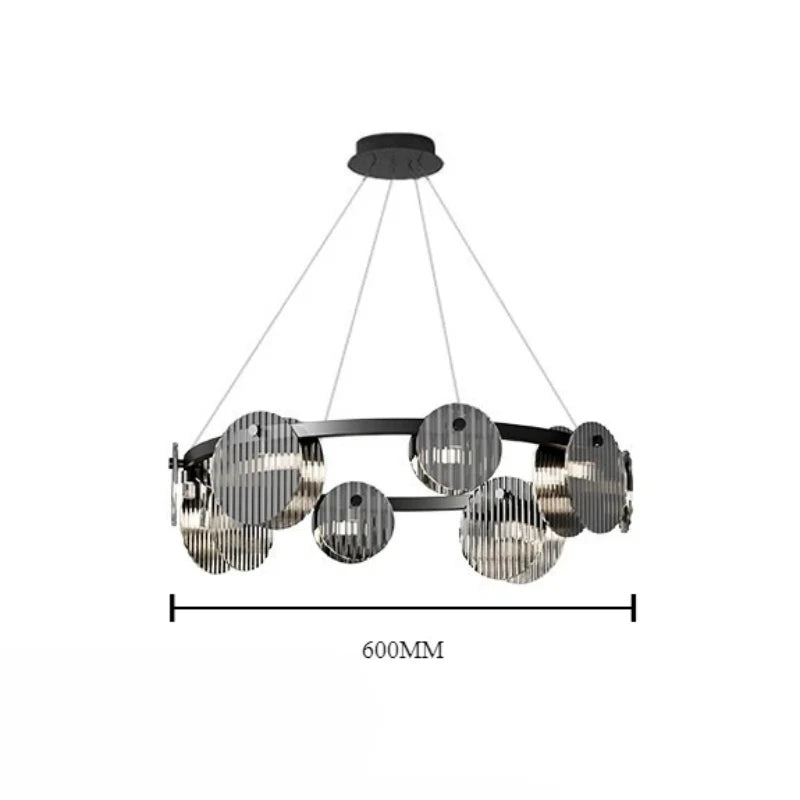 lustre moderne en fer et verre pour décoration intérieure - vue 11 sur 12