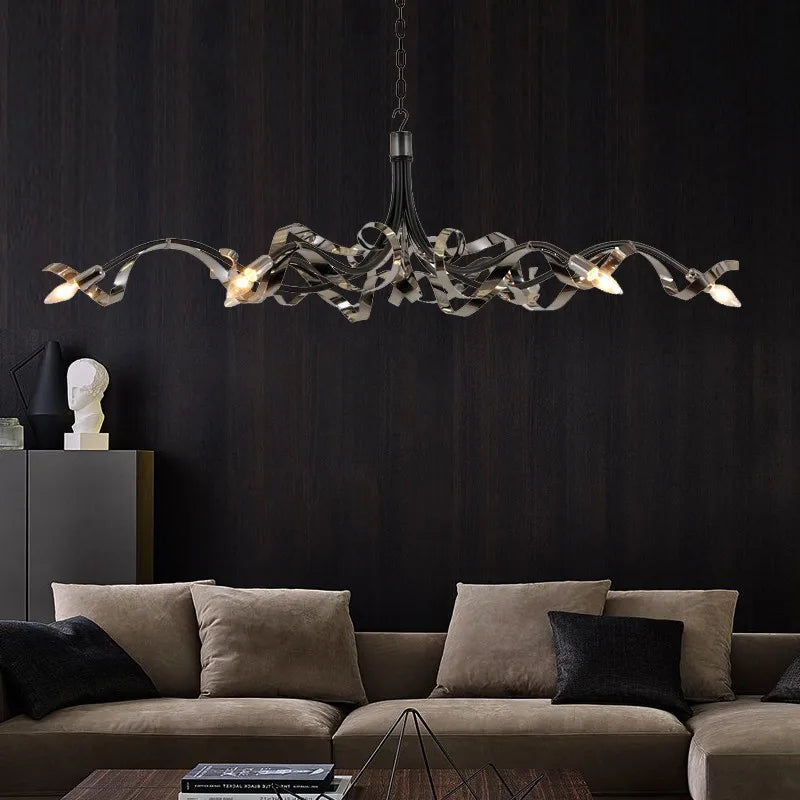 lustre postmoderne de luxe en acier inoxydable simple et personnalisé - vue 3 sur 8