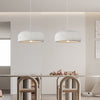 Suspension design avec abat-jour arrondi blanc Mango