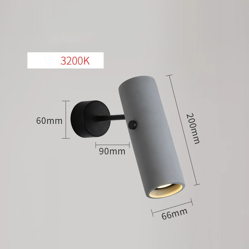 Applique murale avec spot LED réglable gris ciment style industriel - vue 8 sur 7