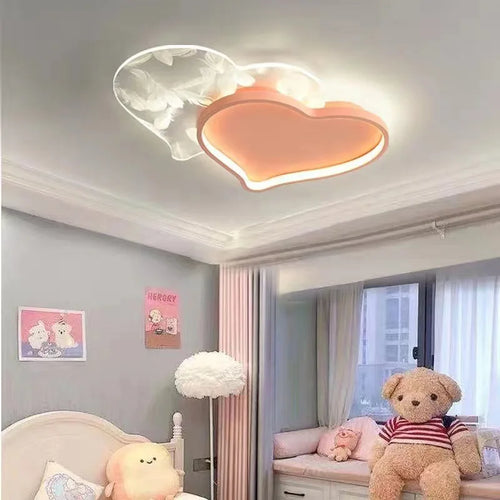 plafonnier moderne en plumes en forme de cœur pour décoration - vue 2 sur 8