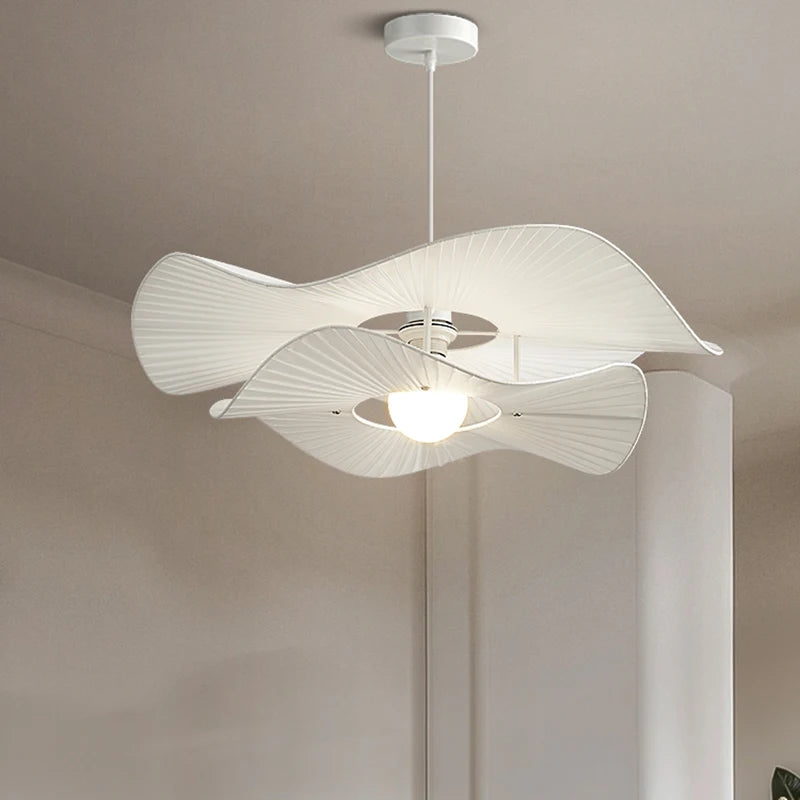 lustre nordique à chapeau en tissu led d'intérieur - vue 2 sur 7
