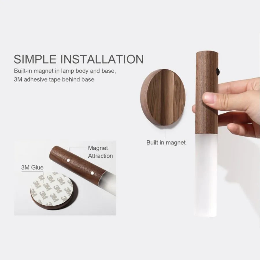 lampe led usb rechargeable bois sans fil - vue 5 sur 10
