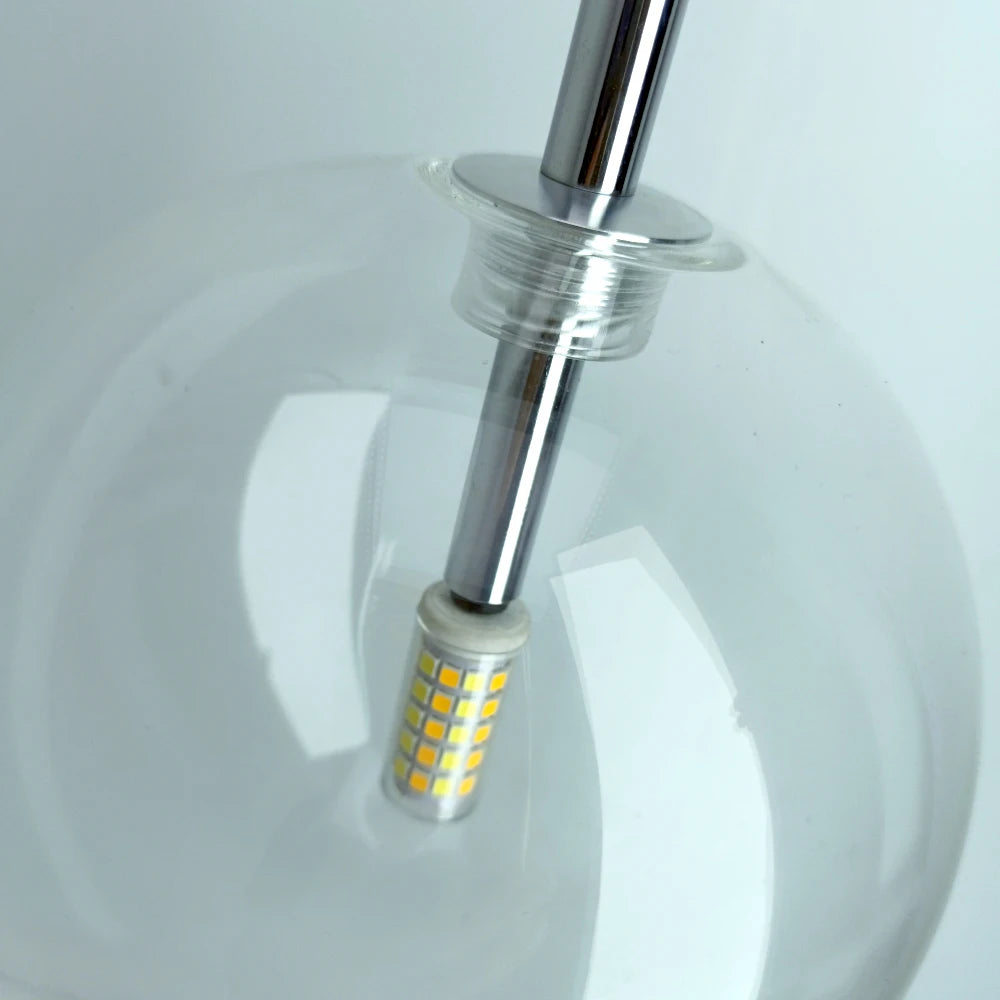 Suspension nordique moderne en verre clair - vue 5 sur 18