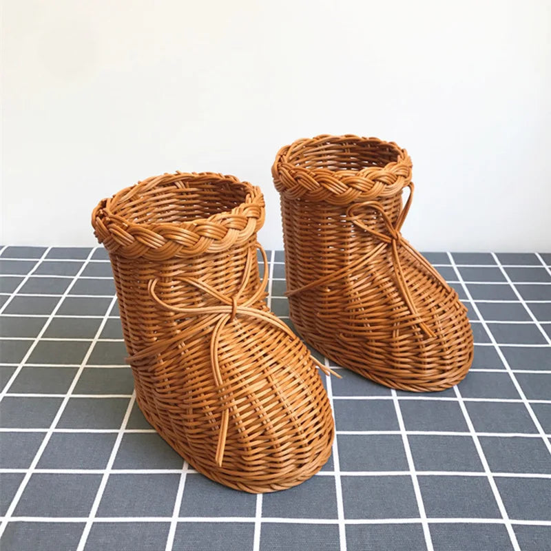 panier de rangement en rotin tissé style animal fait main - vue 7 sur 29
