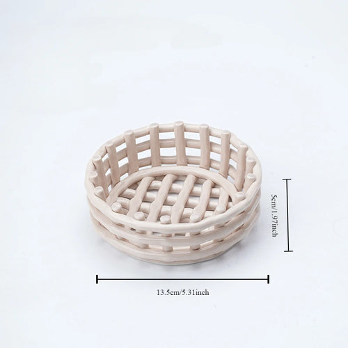 panier de rangement tissé en céramique pour décor et usages variés - vue 9 sur 8