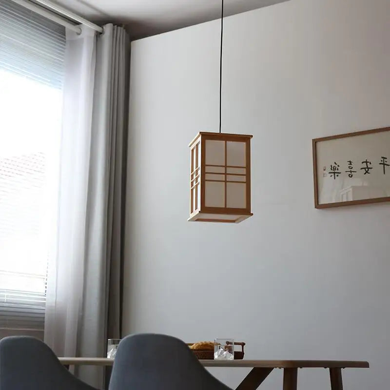 lustre en bois décoratif pour restaurant bar hôtel et yoga - vue 4 sur 7