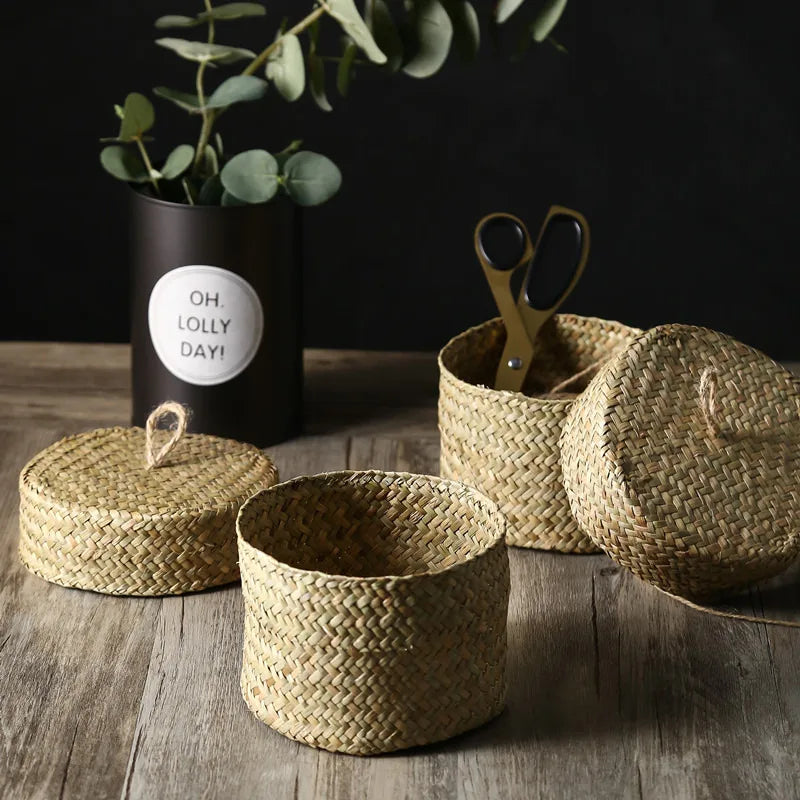 Pannier de rangement en osier fait main pour collations et fleurs - vue 8 sur 8