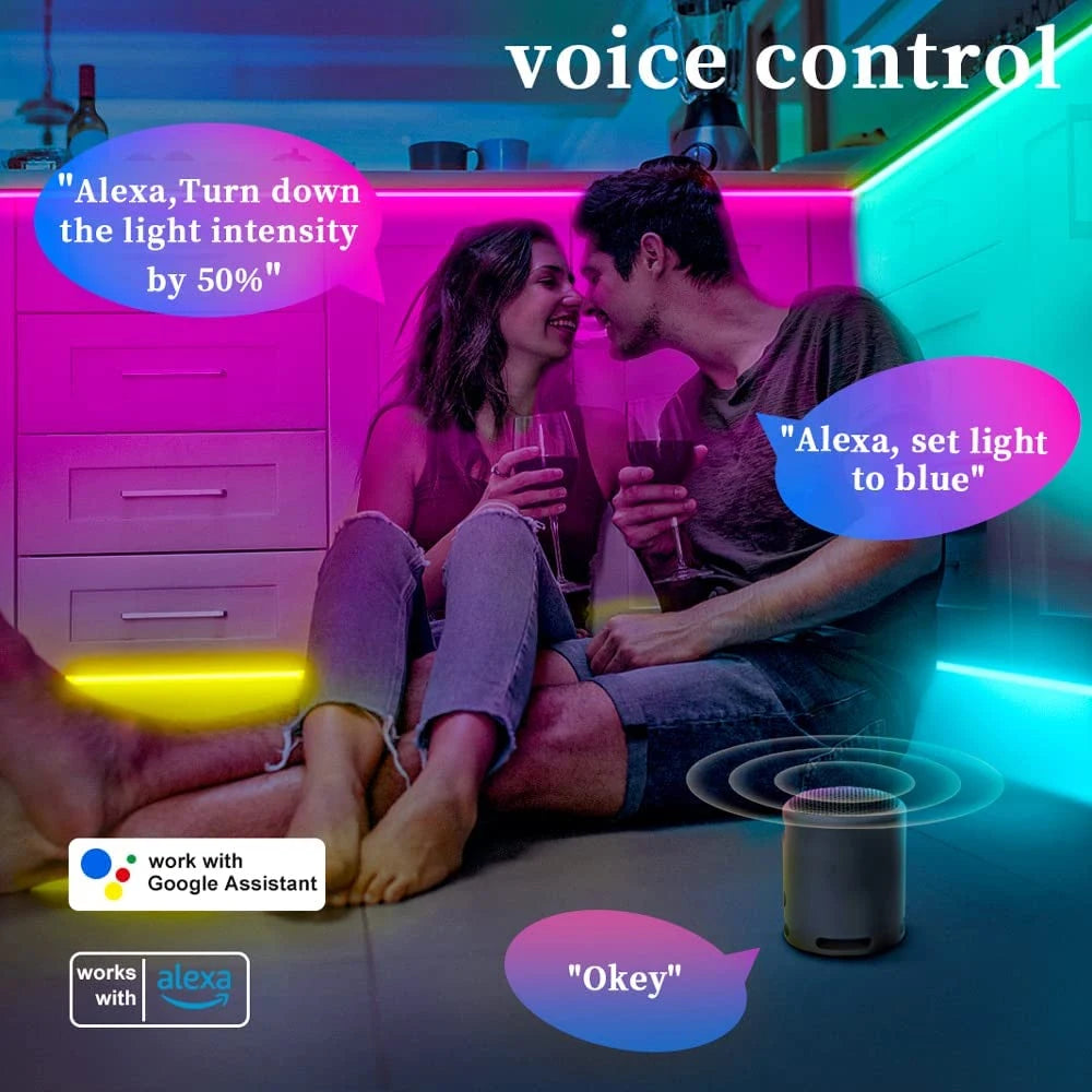 guirlande lumineuse usb noël rgbic télécommande musique étanche - vue 6 sur 6