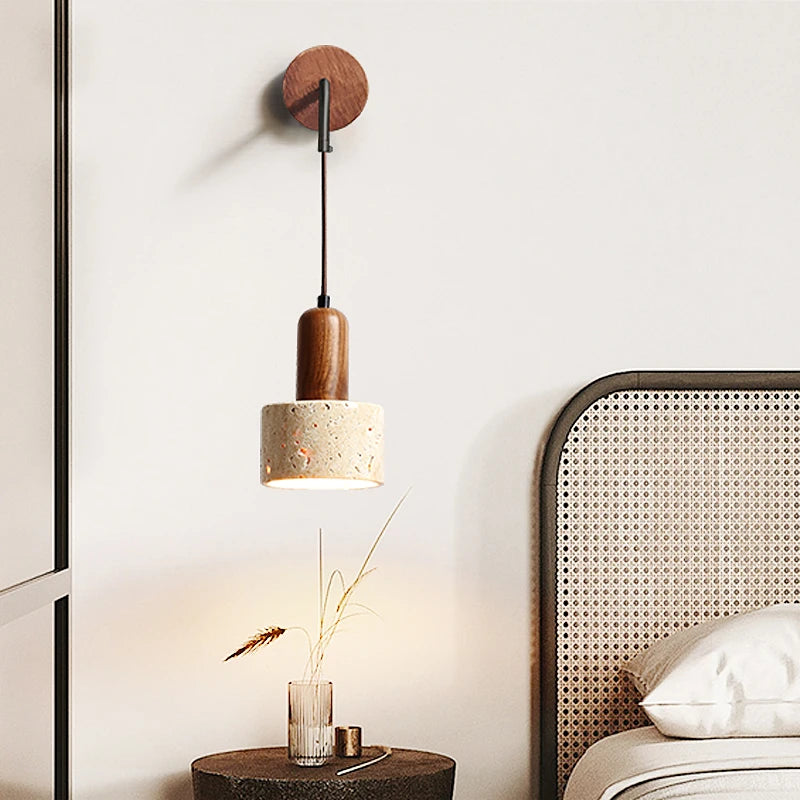 applique murale led wabi sabi style chaud pierre naturelle