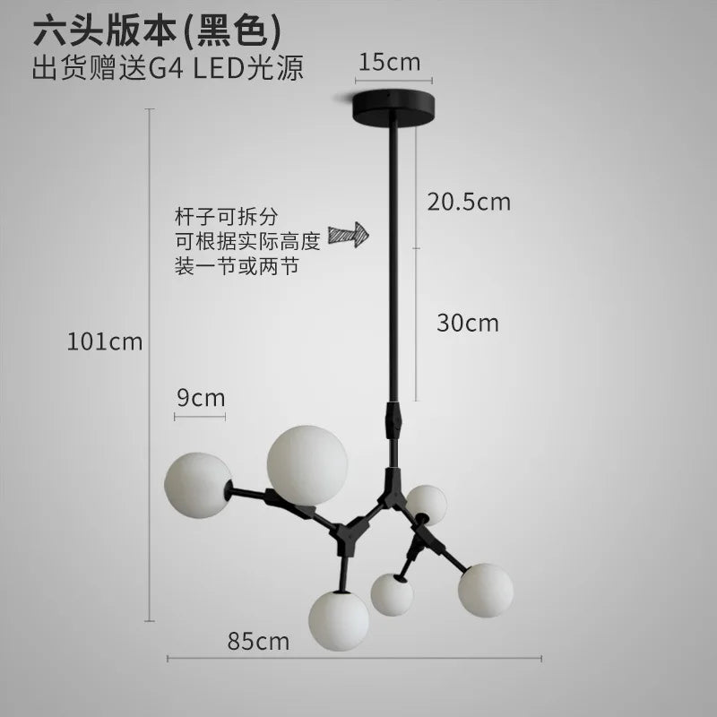 lustre moderne nordique pour décoration intérieure élégante - vue 10 sur 18