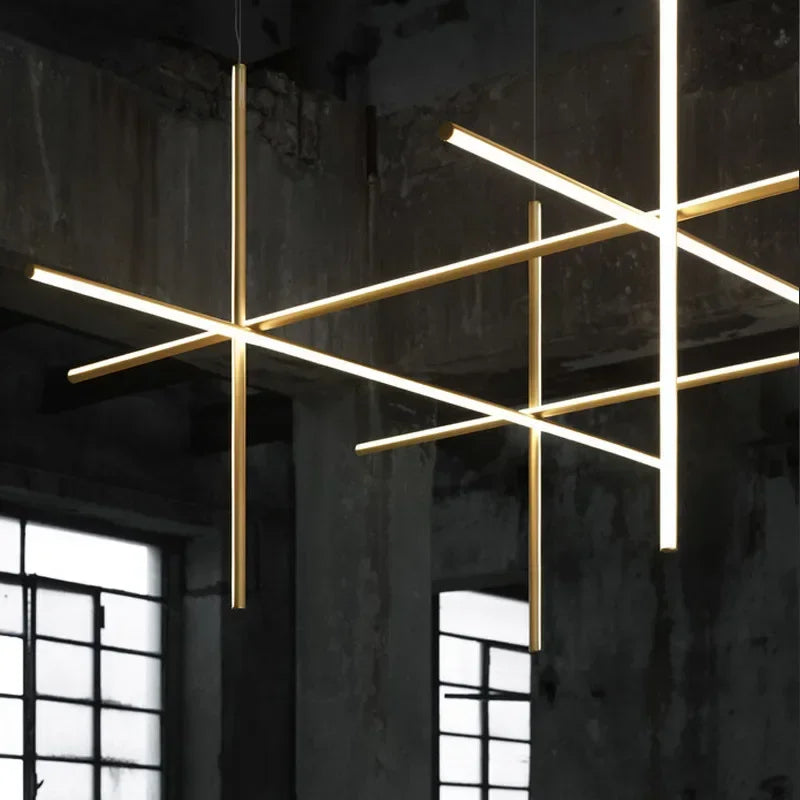 lustre tubulaire design italien suspension à led décorative - vue 5 sur 15