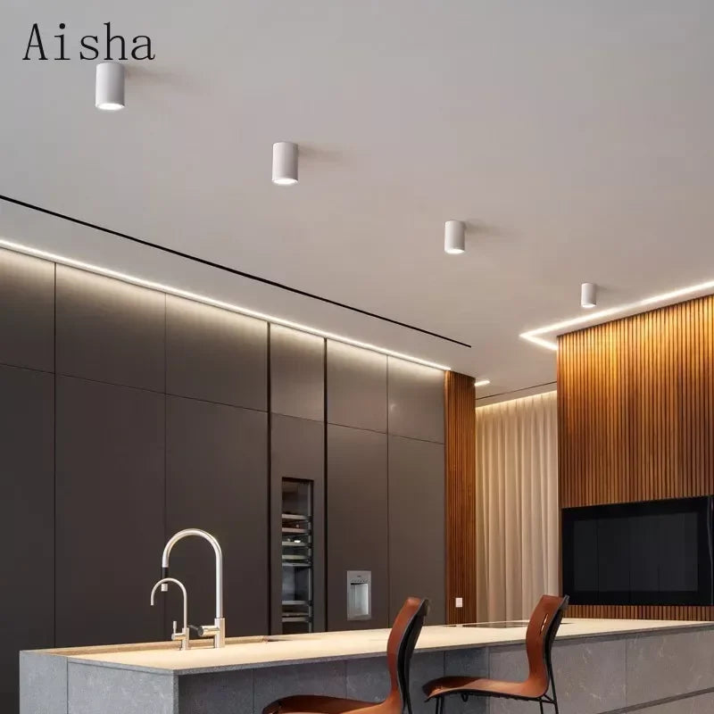 plafonnier rond en ciment led design minimaliste pour intérieur - vue 5 sur 9