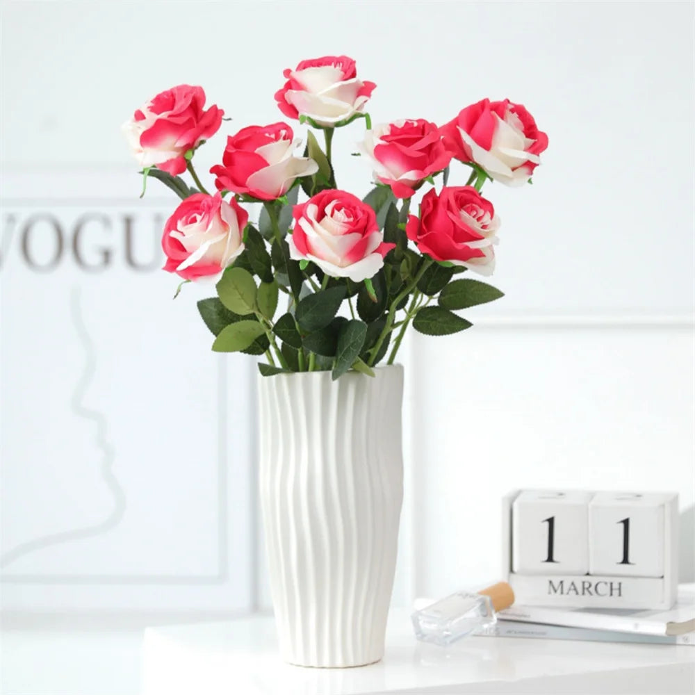 fleurs de roses artificielles en soie pour décorations romantiques - vue 5 sur 13