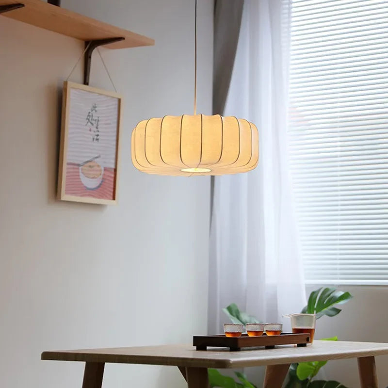 lustre créatif en soie pour éclairage de table rétro chinois - vue 4 sur 6