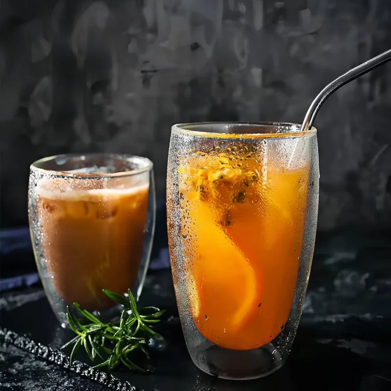 Verre double paroi isolant strié pour café whisky - vue 6 sur 7