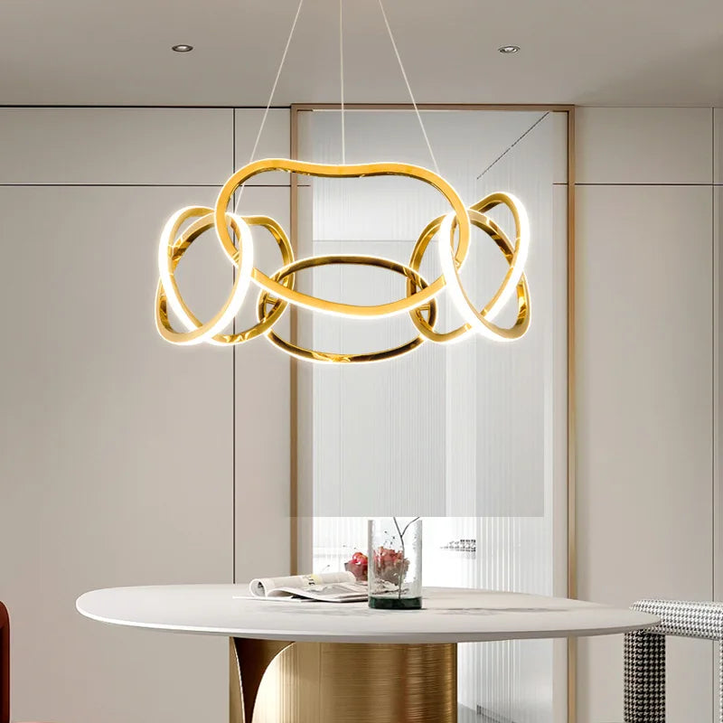 lustre moderne 	 avec lampes led suspendues en silicone - vue 5 sur 16