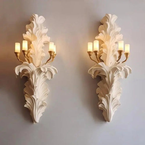 applique murale vintage en plâtre design art en relief à led