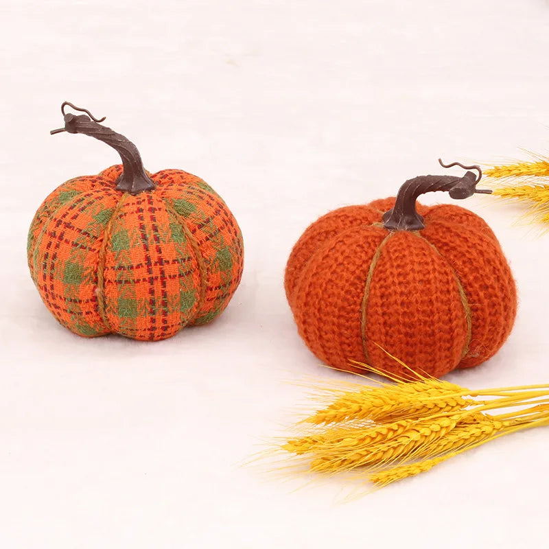 citrouilles décoratives en tissu pour halloween thanksgiving et fêtes - vue 3 sur 9