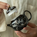 Théière rétro kung fu céramique motif floral abricot