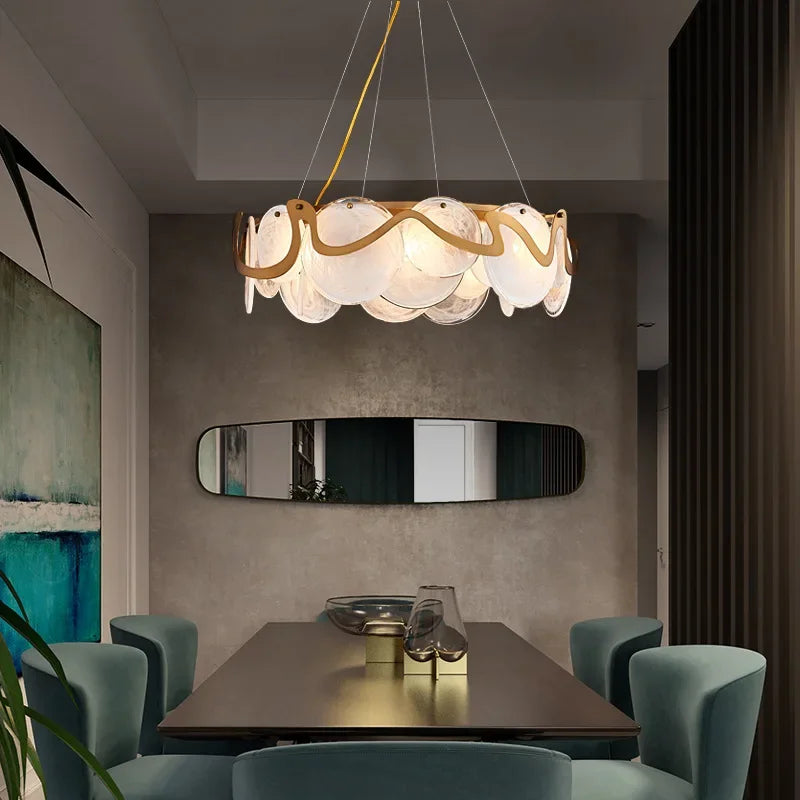 lustre LED de luxe pour décoration intérieure en verre élégant - vue 5 sur 12