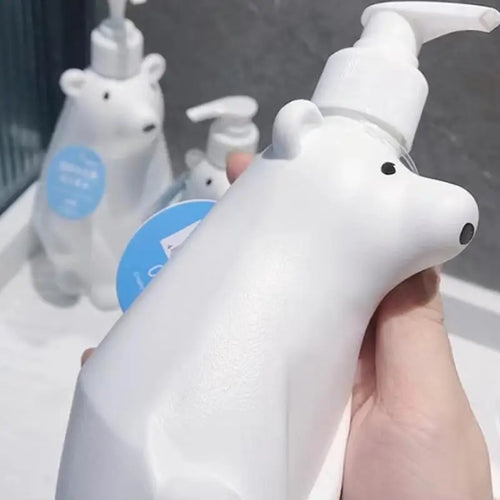 distributeur de lotion ours polaire rechargeable pour salle de bain - vue 7 sur 7