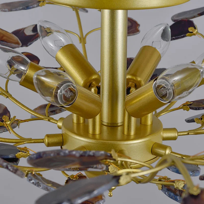 lustre led en agate naturelle idéal pour décoration romantique - vue 4 sur 15