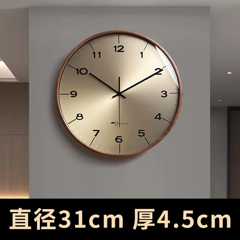 horloge murale moderne en bois massif pour décoration intérieure - vue 8 sur 12