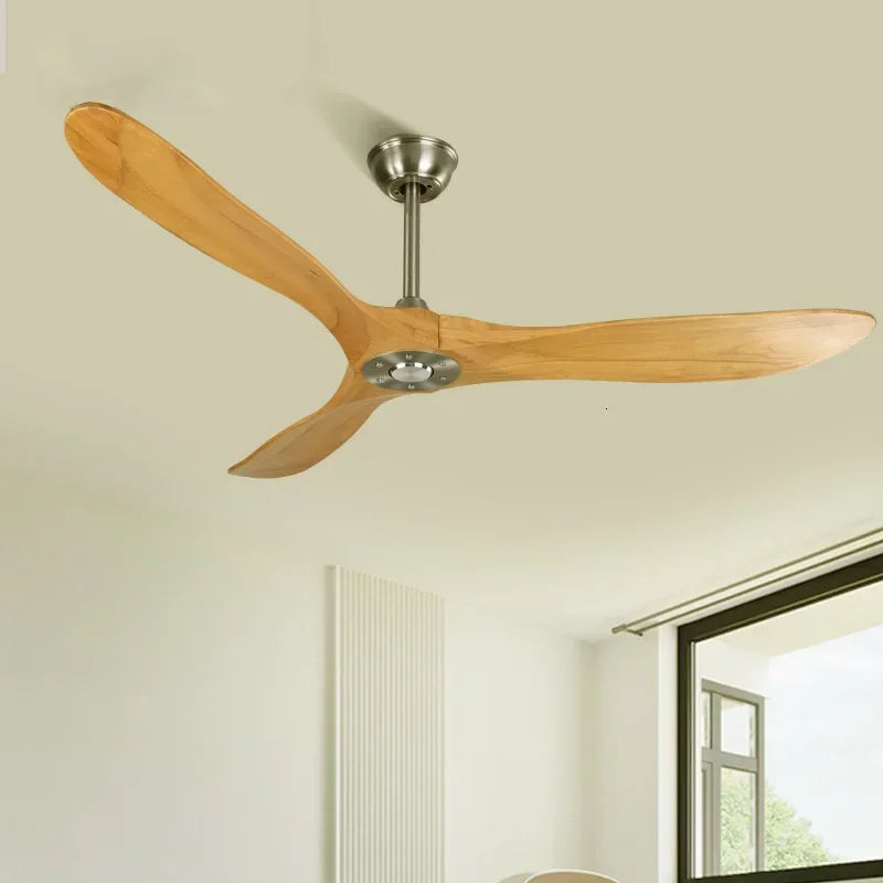ventilateur industriel en bois télécommandé sans lumière - vue 4 sur 16