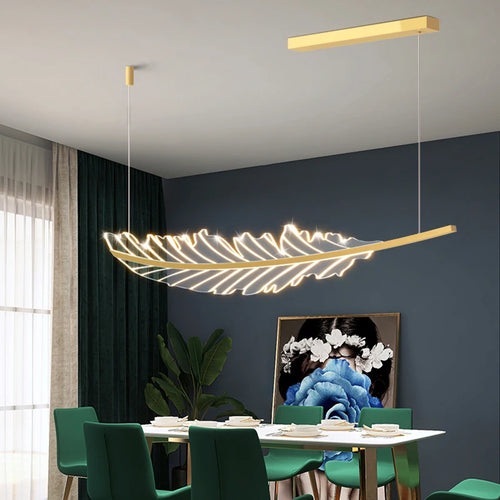 lustre en acrylique à intensité variable en forme de plume - vue 5 sur 6