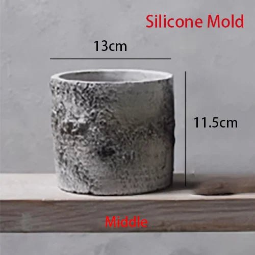 moule en silicone rétro pour pot de fleurs en ciment