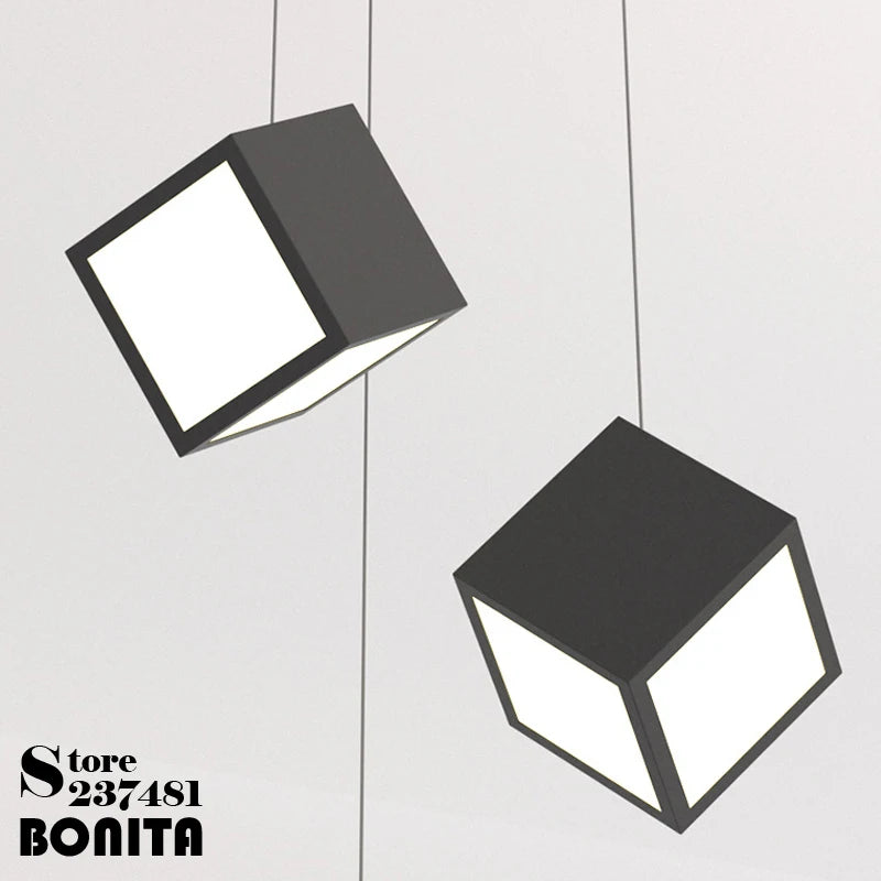 suspension moderne à LED géométrique en acrylique design minimaliste - vue 6 sur 12