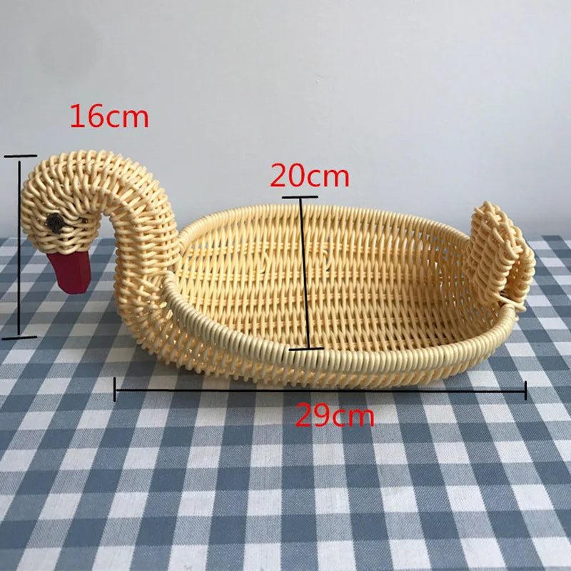 panier de rangement en rotin tissé style animal fait main - vue 15 sur 29