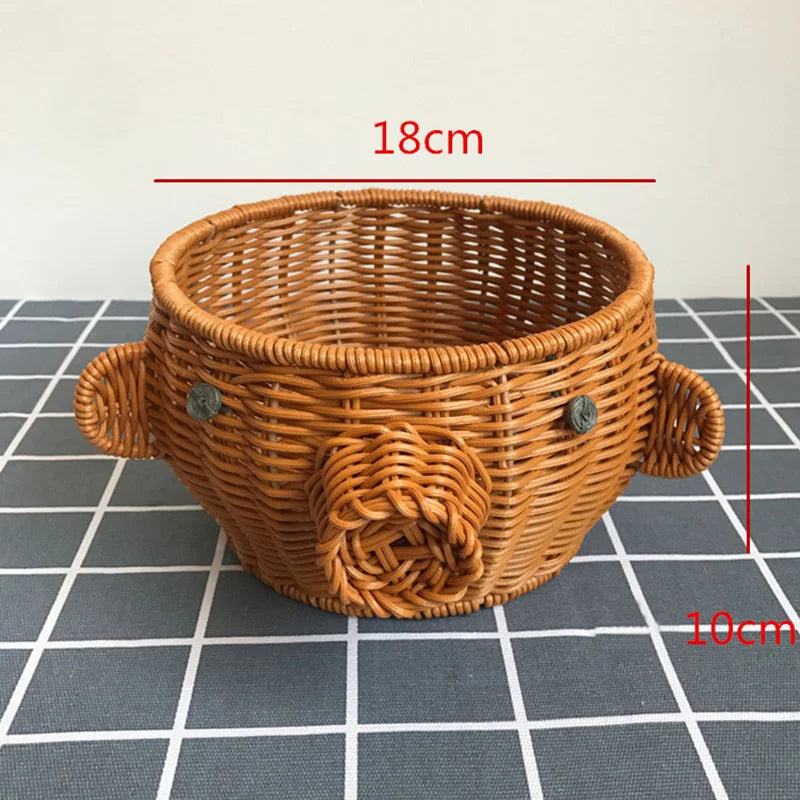 panier de rangement en rotin tissé style animal fait main - vue 20 sur 29