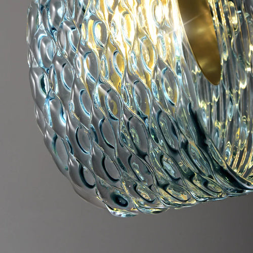 suspension moderne en verre avec motif floral - vue 6 sur 8