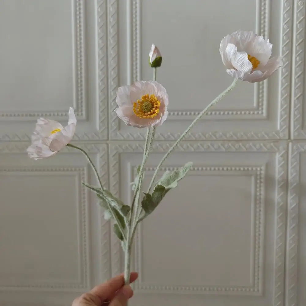fausses fleurs de pavot en soie pour décorations de mariage et fêtes - vue 20 sur 29