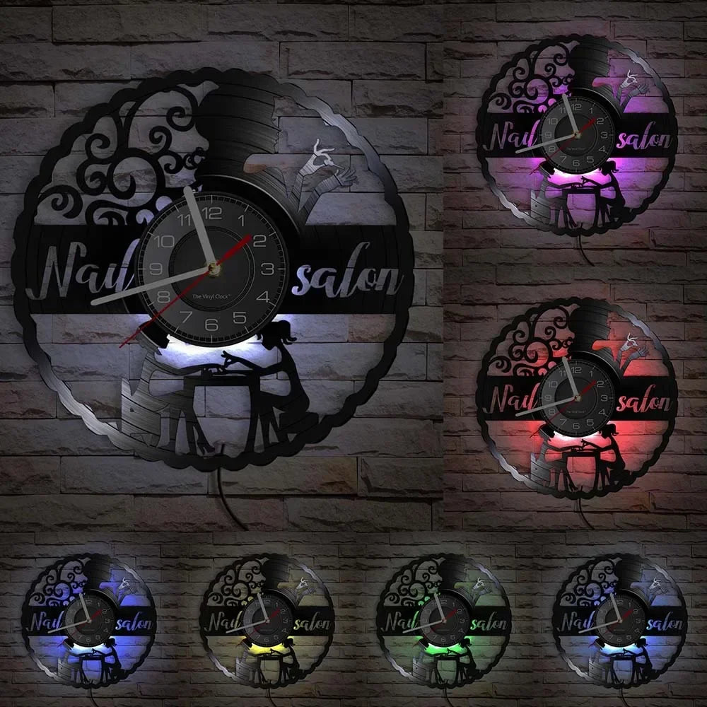 horloge murale vinyle pour salon de manucure et beauté - vue 12 sur 31