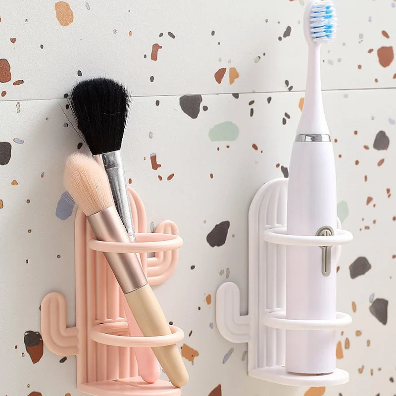 porte-brosse à dents cactus mural pour salle de bain et maquillage - vue 3 sur 10