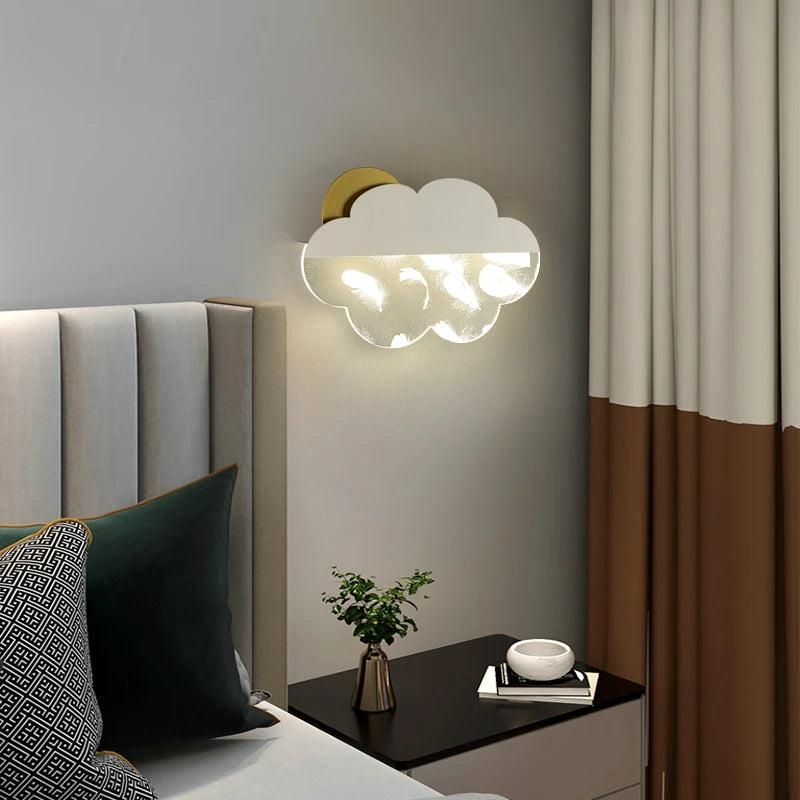 appliques murales nuages en plumes pour décoration enfant - vue 3 sur 12