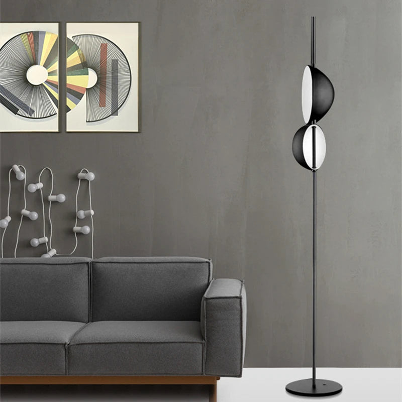 Lampadaire vintage noir or LED minimaliste Superluna Lampadaire Double Abat-jour lecture chevet salon lampadaires