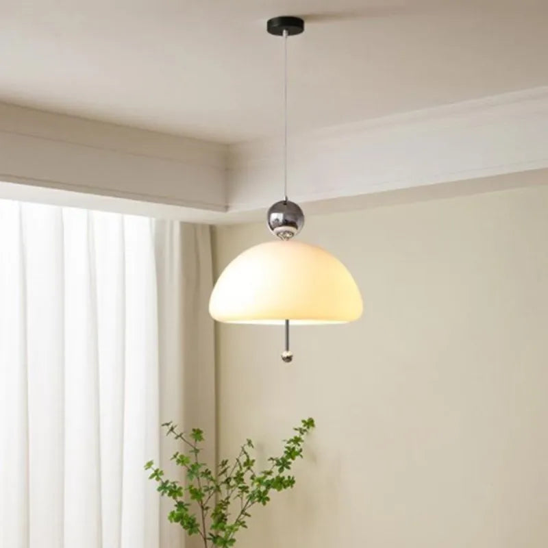 Suspension LED nordique en verre champignon