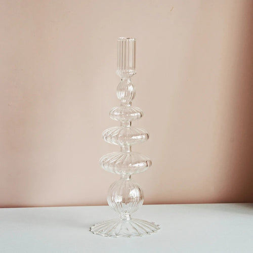 bougeoir en verre transparent décoration intérieure moderne nordique - vue 17 sur 31