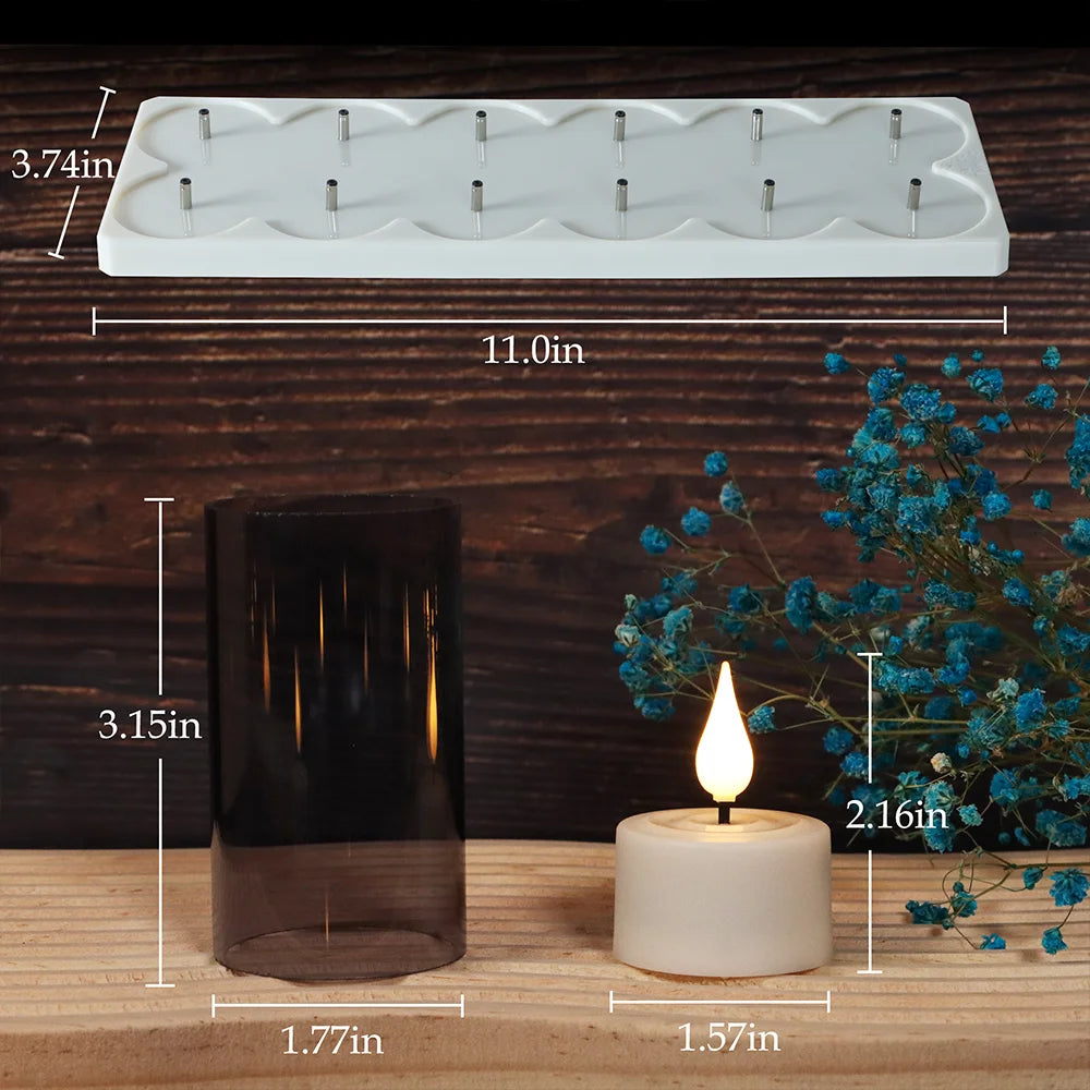 lot de 6 ou 12 bougies led rechargeables avec minuterie et clignotantes - vue 6 sur 10