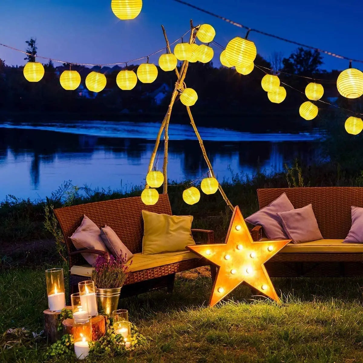 guirlande lumineuse solaire led pour décorations d'extérieur festive - vue 3 sur 7