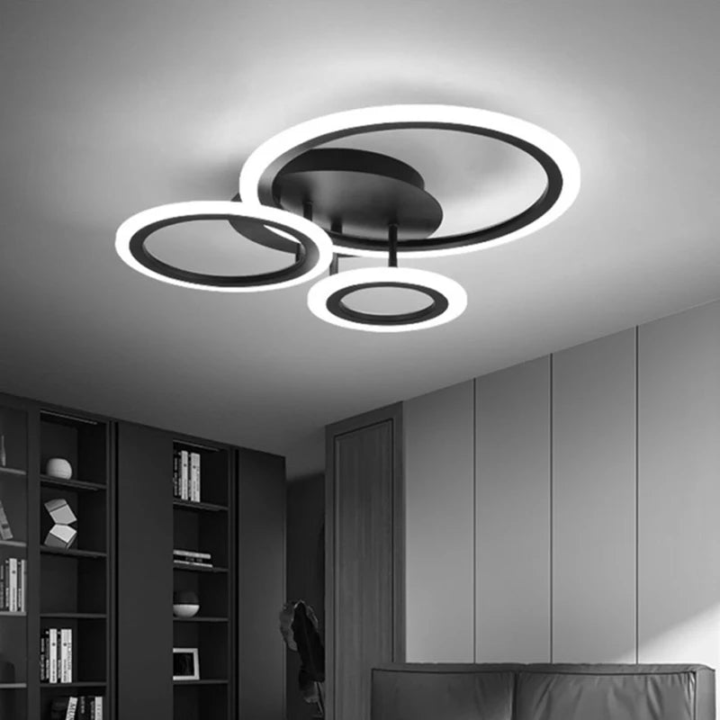 Plafonnier LED noir moderne éclairage de plafond