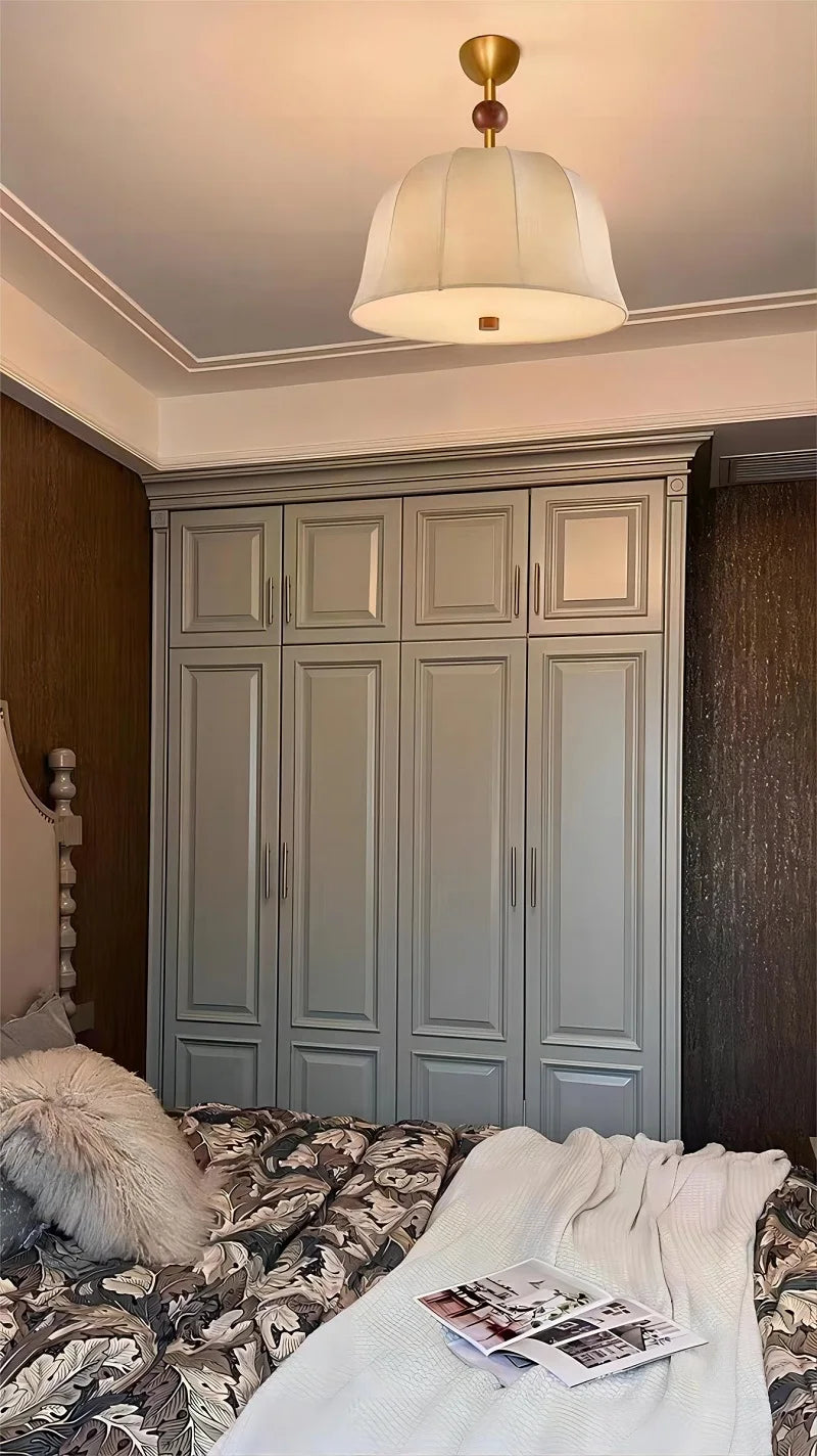 Plafonnier en tissu Simple nordique tout en cuivre - vue 6 sur 11