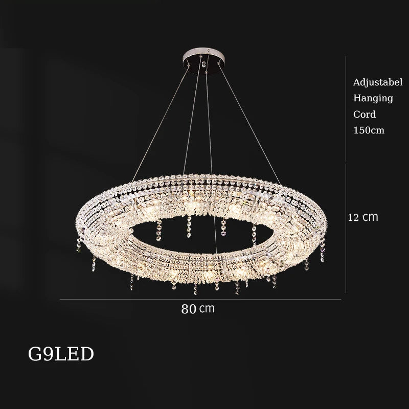 lustre en cristal décoratif pour éclairage intérieur élégant - vue 11 sur 15